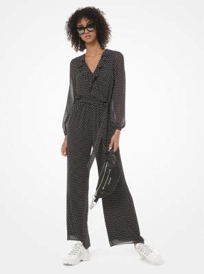 michael kors jumpsuit polka dot|Polka Dot Georgette Jumpsuit .